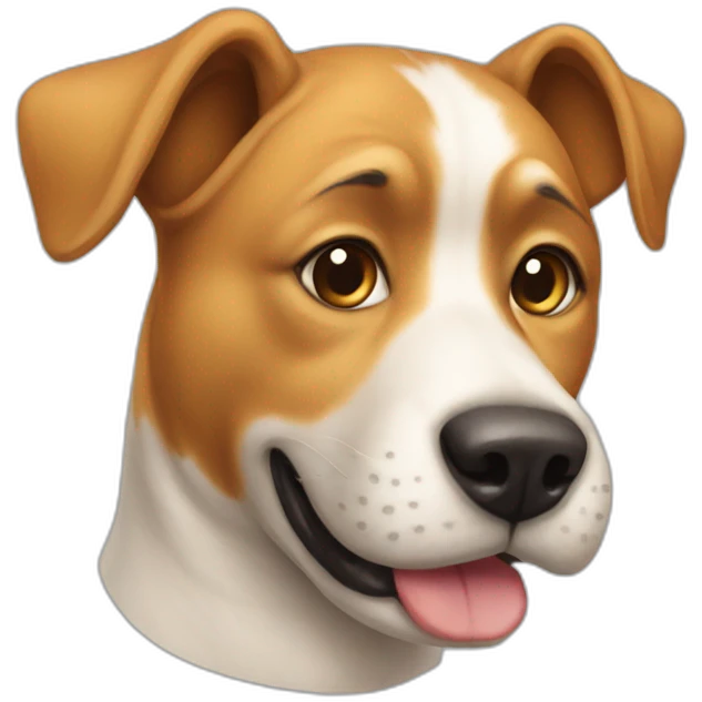 Un chien avec un chat emoji