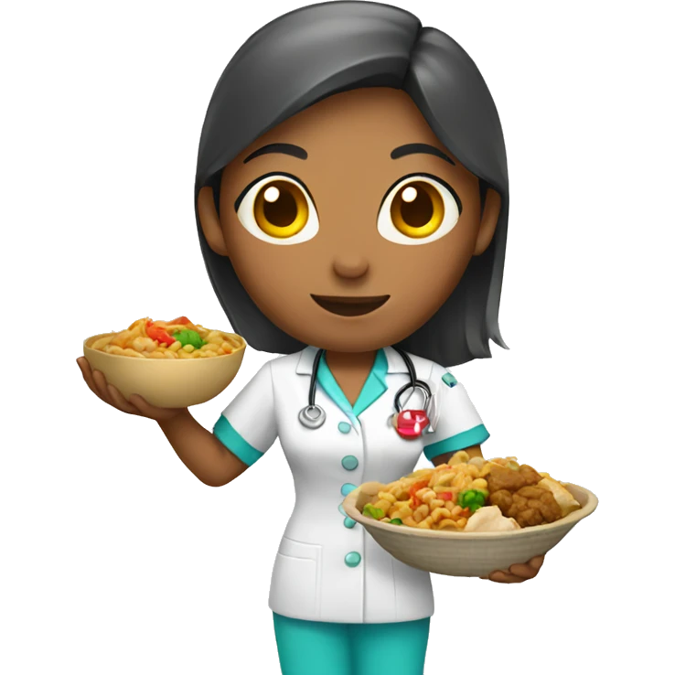 Nurse holding Chinese food emoji