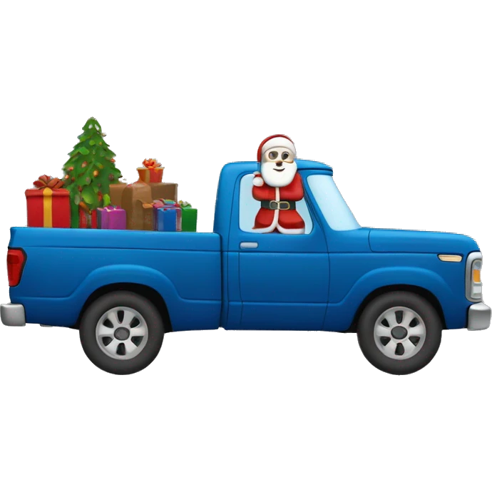 Santa driving a ford f150 emoji