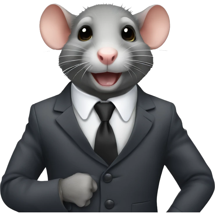 rat wearing a suit chocked emoji