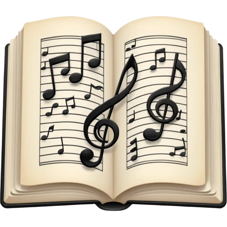 open book with musical notes above it emoji