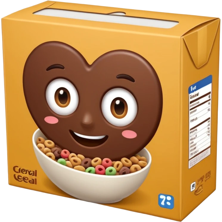 brown chocolate cereal box with no face emoji
