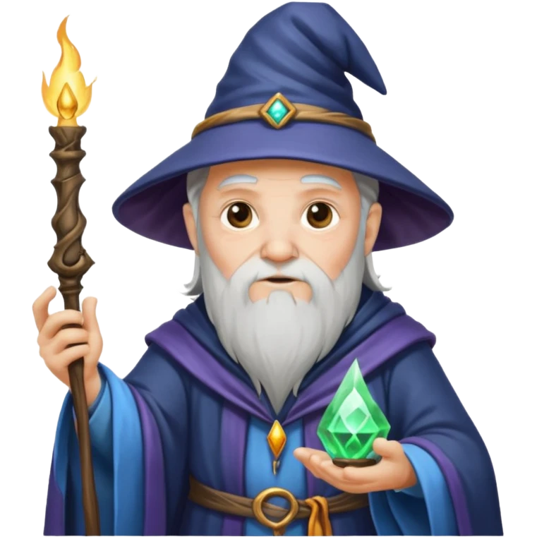 old wizard casting spells emoji