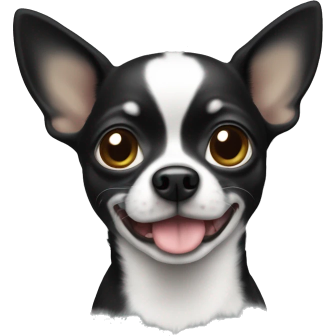 Chihuahua negro con pecho blanco  emoji