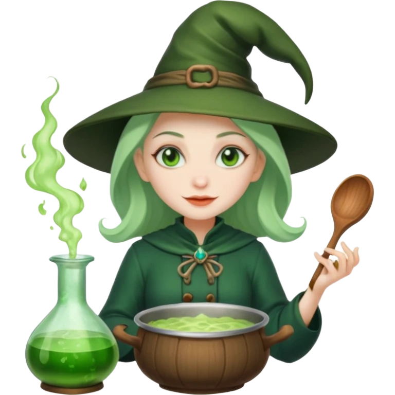 green witch cooking potion emoji