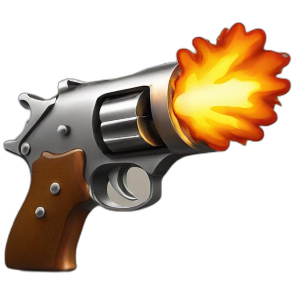 Pistol bullet on fire emoji
