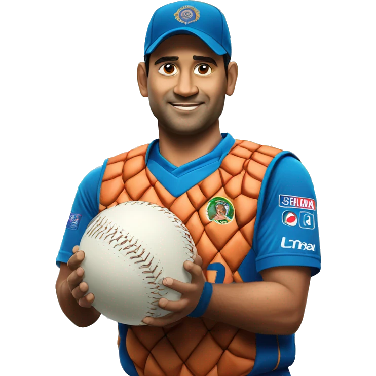 Dhoni with ball emoji