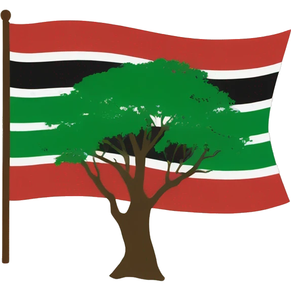 African style flag with tree silhouette emoji
