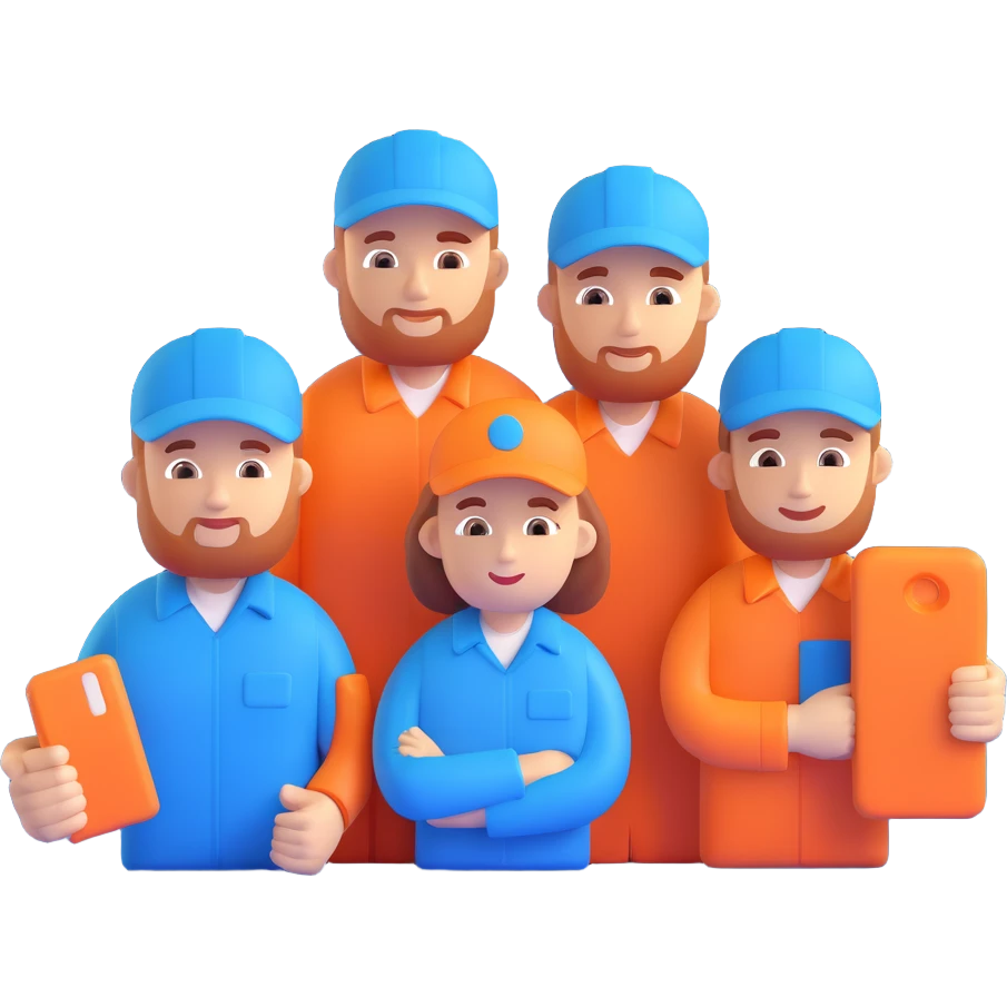 3d icon of a team, blue colors emoji