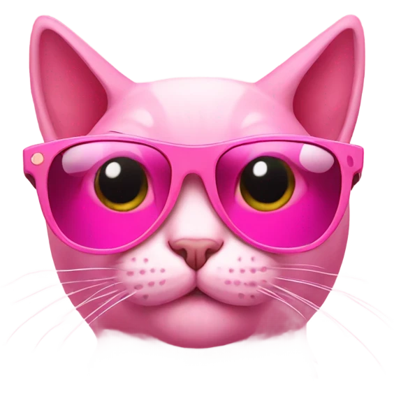 Pink cat with sunglasses emoji
