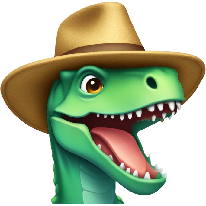 dinosaurio con un sombrero emoji