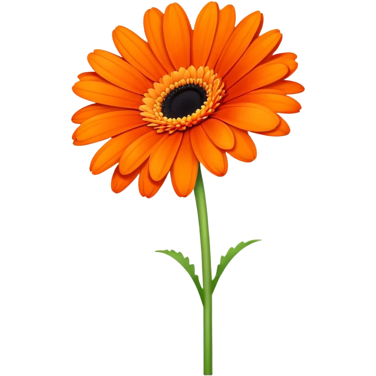 single Vibrant Orange Gerbera Daisy, straight stem emoji