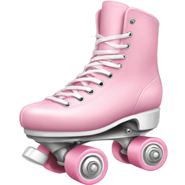 Pastel pink rollerskates with whitetoestop emoji