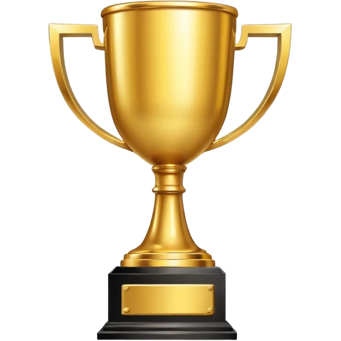 single golden winner trophy cup emoji, shiny metallic, minimal flat vector style, isolated on white background, no text, no watermark --ar 1:1 --v 6
 emoji