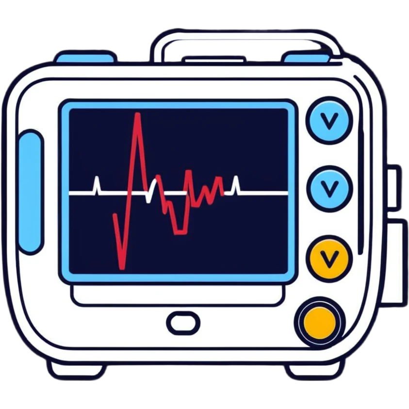 AI heart monitor with digital face emoji