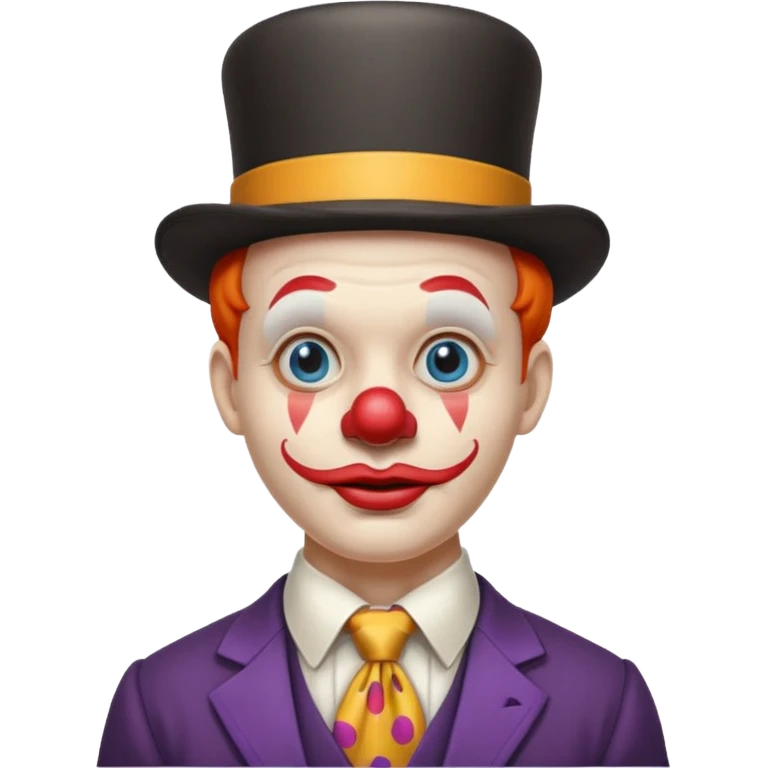 Clown in bowler hat & long tie emoji