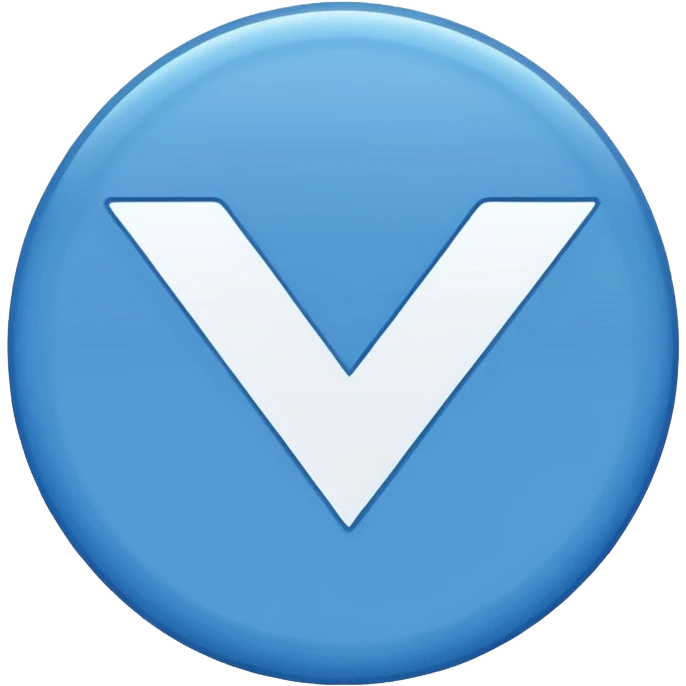 Un circulo azul con un visto blanco emoji