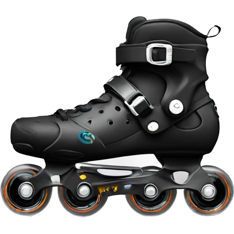 a black rollerblade inline skate, the model called "TWISTER XT" with a more edgy design emoji