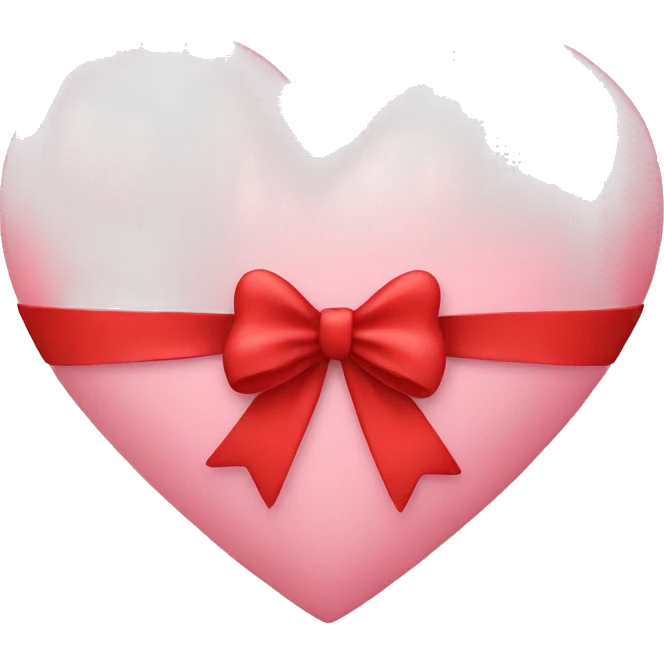 Light pink heart with red bow emoji