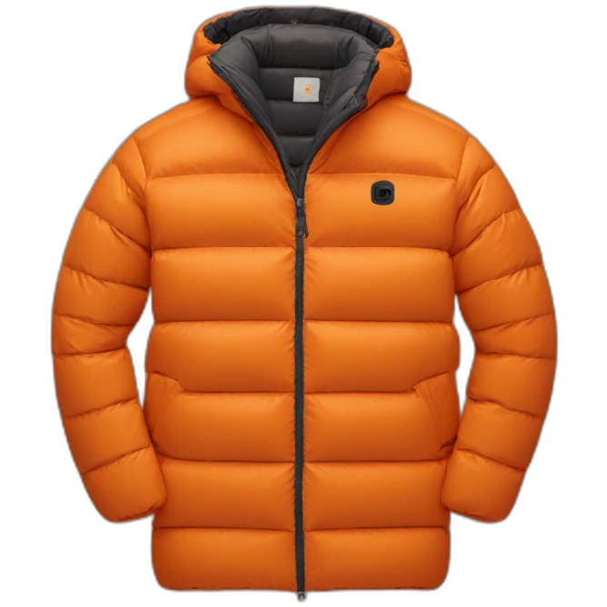 orange cp company puffer jacket emoji