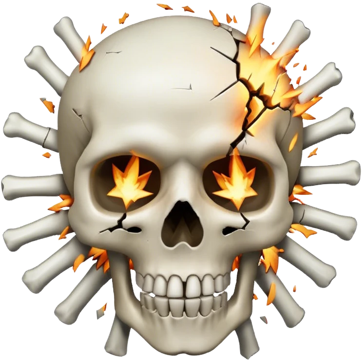 A skul exploding  emoji