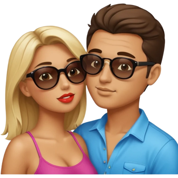 a good looking man and good looking woman are Kissing, outdoor emoji