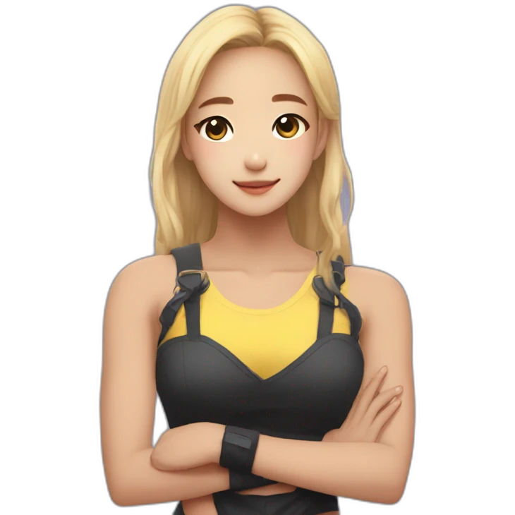 arms crossed kpop girl idol emoji
