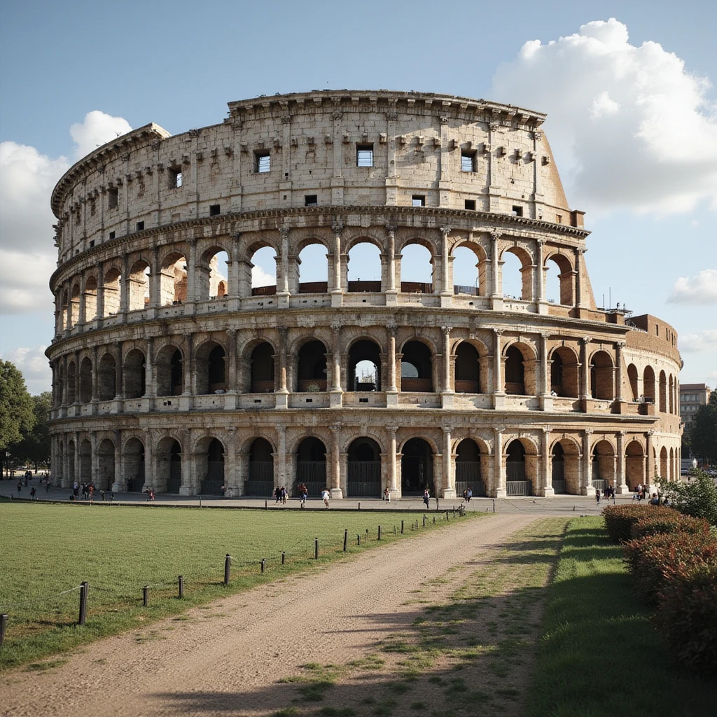 the Roman Coliseum, iconic ancient amphitheater, realistic style, photorealistic emoji