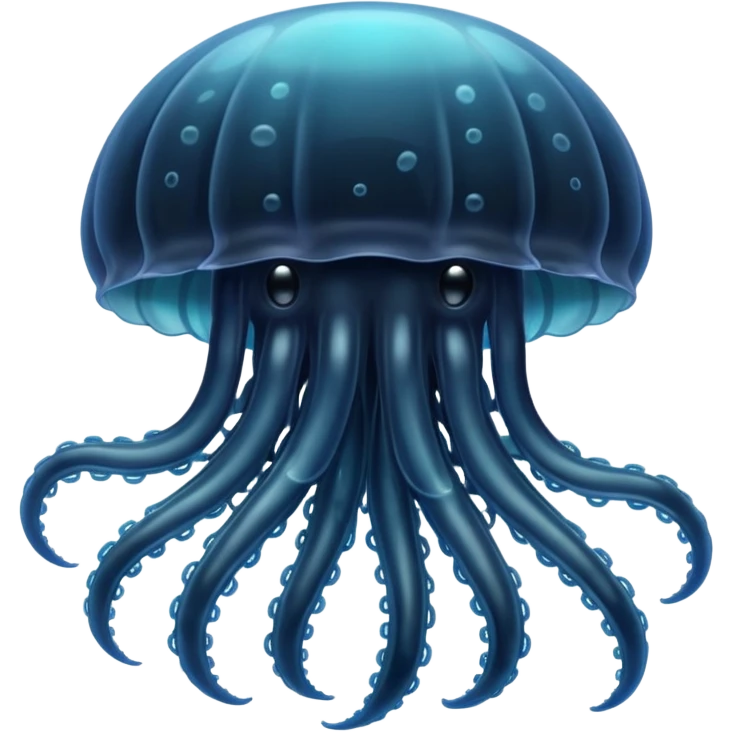 Black jellyfish with two tentacles spreading out emoji