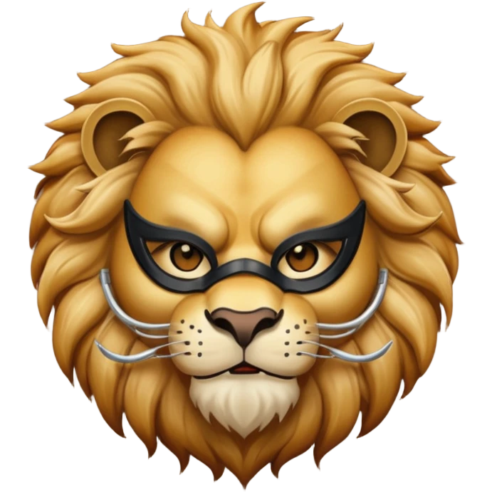 A masked lion emoji