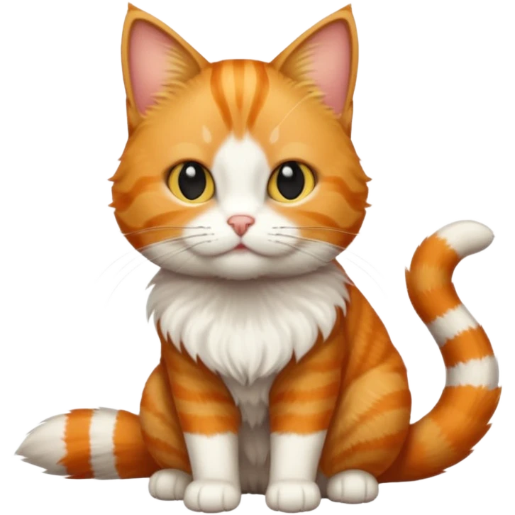 Make me a orange tabby cat with a white chin and a bit of white on the end of his tail emoji