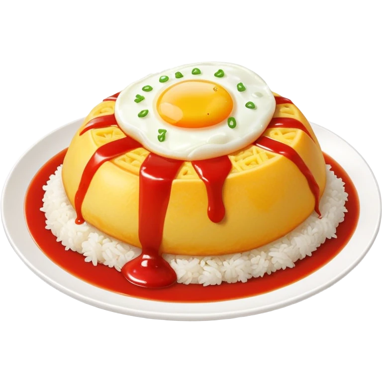 Japanese omurice dish with ketchup on top emoji