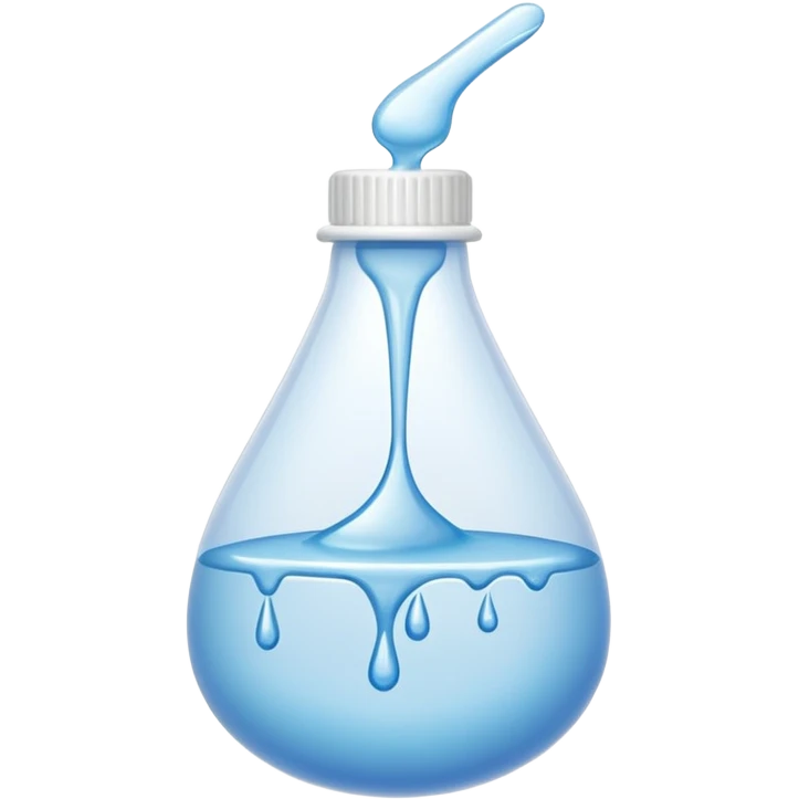 white translucent glue drops dripping out of glue bottle emoji
