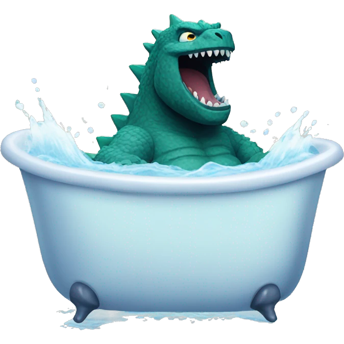 Godzilla taking a bath emoji