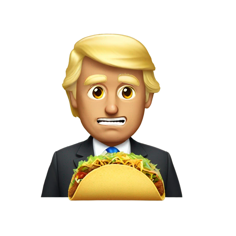 Trump eating a taco emoji
