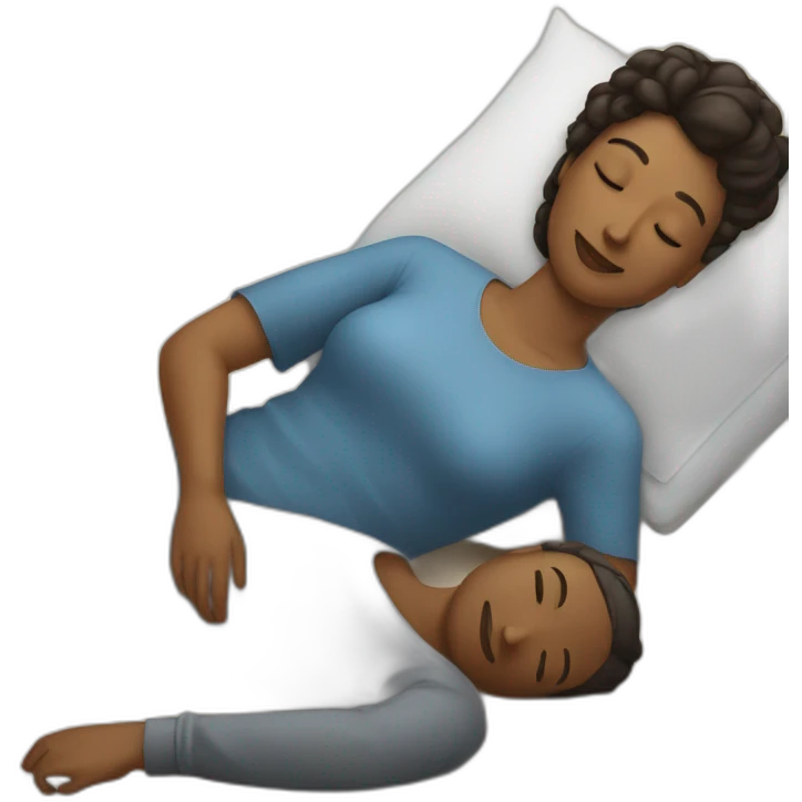 Woman laying down next to man emoji