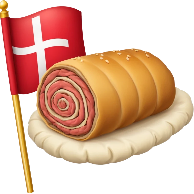 country  flag with mutton roll in the middle emoji