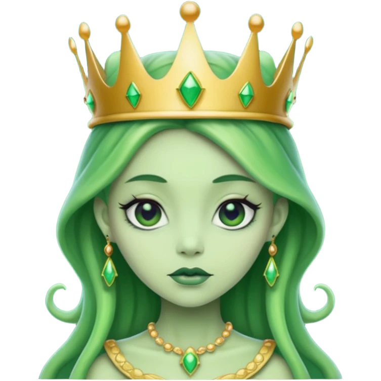 alien princess, crown emoji