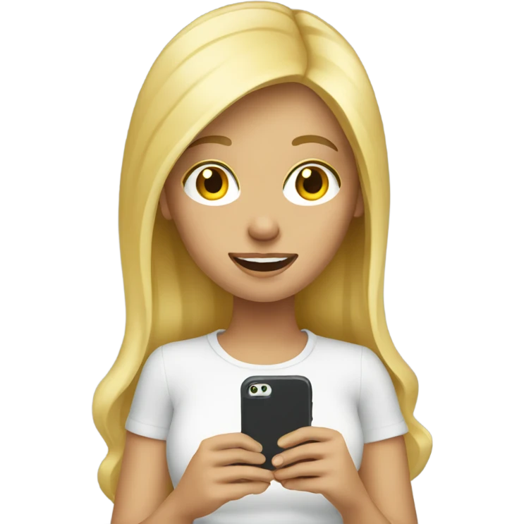 Blonde Girl on her phone  emoji