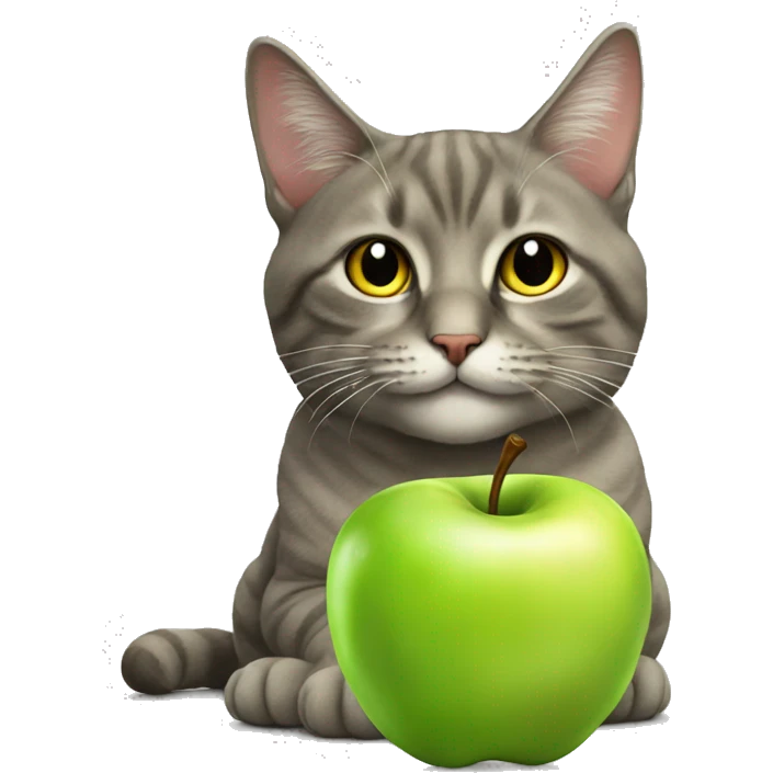 Cat with apple emoji