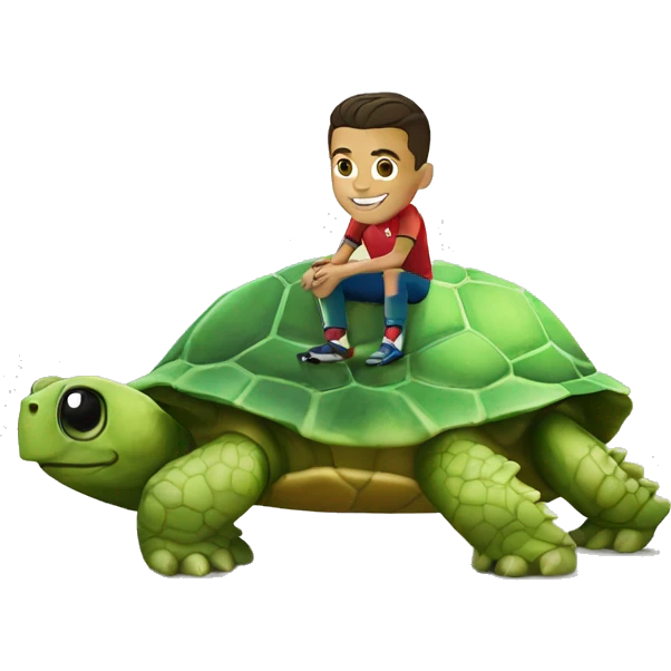 Ronaldo sur une tortue emoji