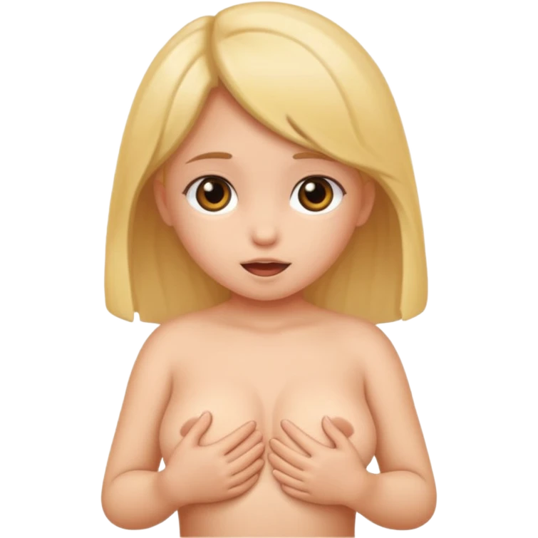 Little girl showing her naked breasts emoji