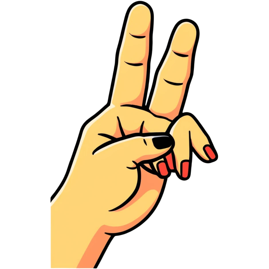 left hand with only three fingers emoji