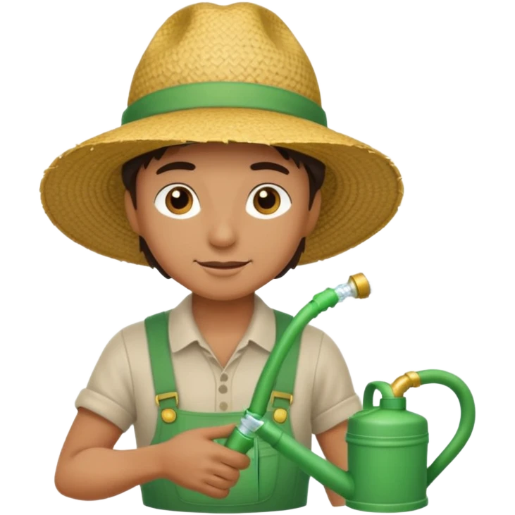 gardener watering with a hose emoji