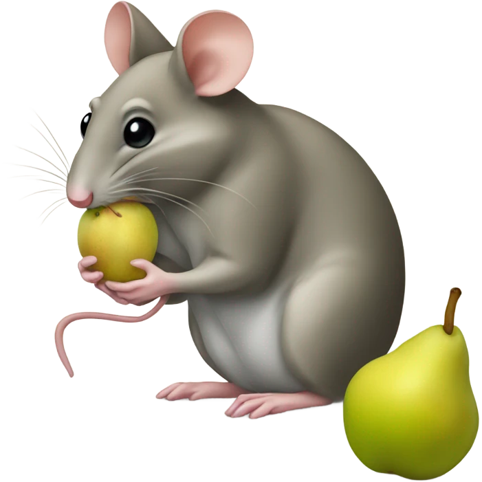 Mouse eating pear emoji