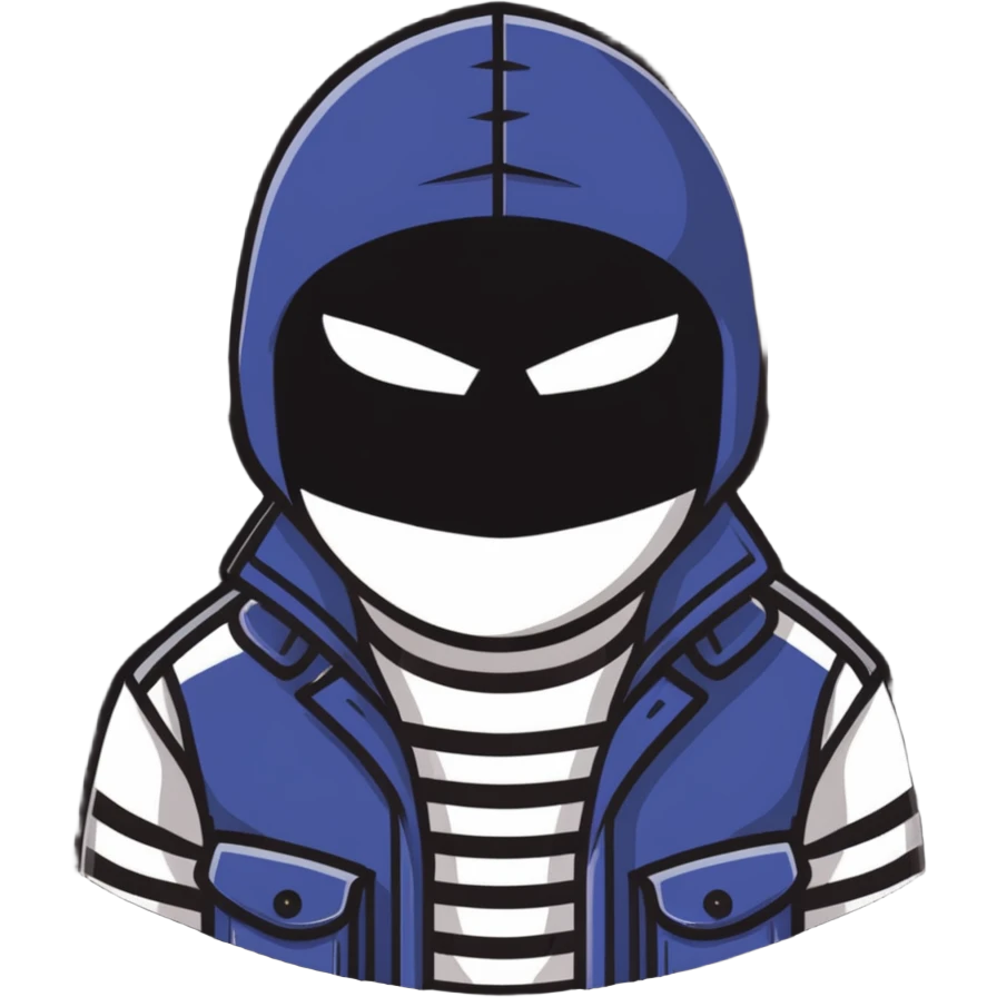 classic robber with mask and striped shirt emoji