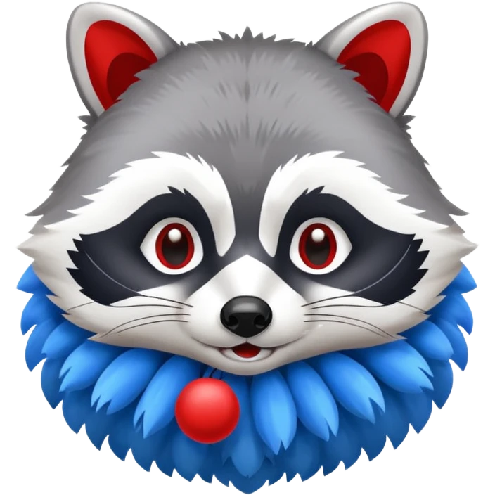 Mache einen Waschbären der PomPoms in der Hand hat. emoji