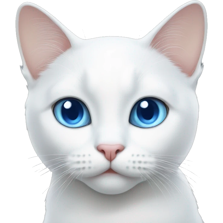 White cat with blue eyes.  emoji