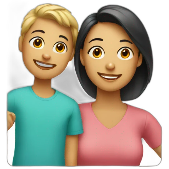 3 kids and mom emoji