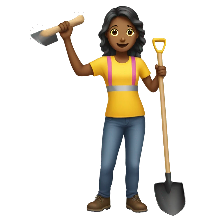 GIRL DIGGING with shovel  emoji